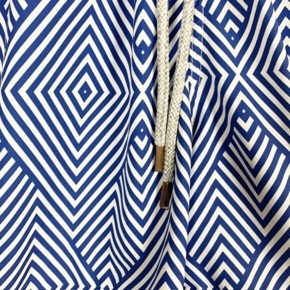 Retromarine‎ New York Boys Size Medium Geometric Blue Boys Swim Trunks with Mesh - Picture 4 of 14